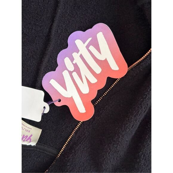 NEW Fabletics Yitty Pet Me Heart Pocket Onesie size XXL 1X Black Hooded Fuzzy - Picture 13 of 13
